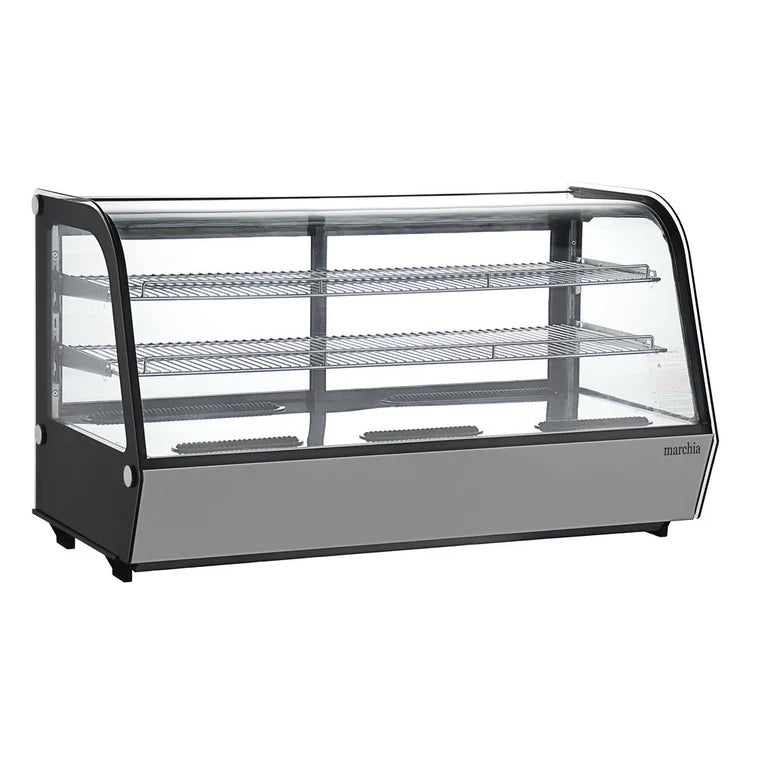 Marchia MDC261 60" White Curved Glass Countertop Refrigerated Display Case Merchandiser