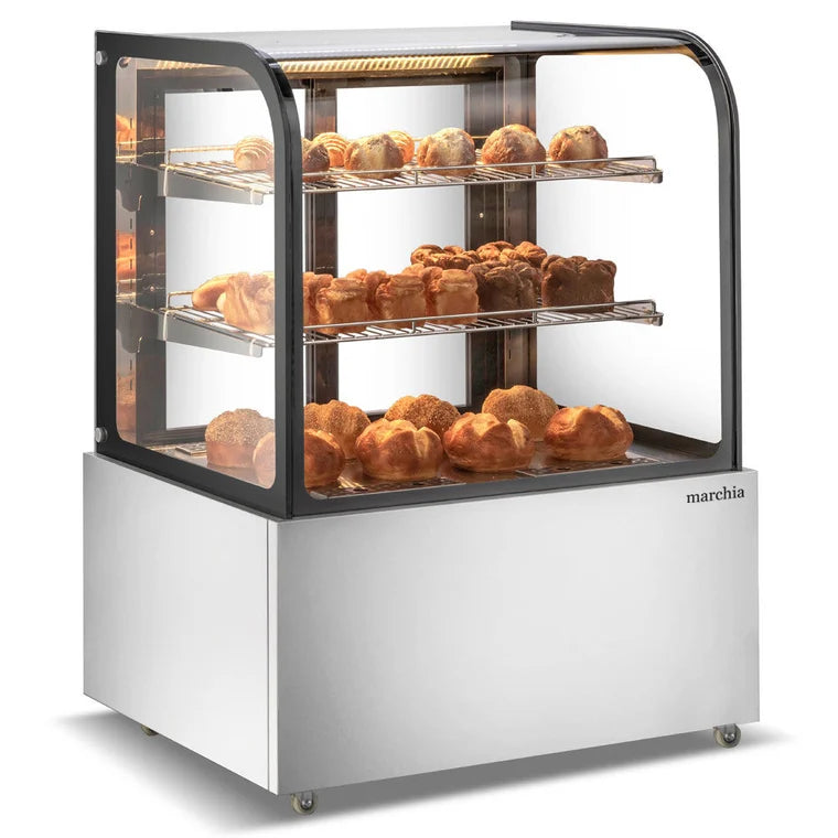 Marchia MH36 36" Curved Glass Heated Display Warming Case Merchandiser