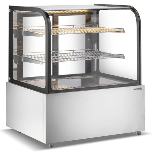 Marchia MH48 48" Curved Glass Heated Display Warming Case Merchandiser