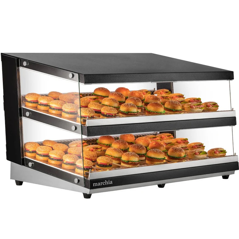 Marchia MHW138 50" Full-Service Slanted Countertop Heated Display Merchandiser