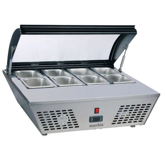 Marchia MTRS6 30" Countertop Refrigerated Prep Refrigerator Food Display Case Merchandiser