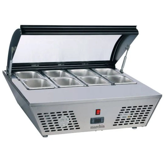 Marchia MTRS6 30" Countertop Refrigerated Prep Refrigerator Food Display Case Merchandiser