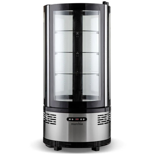 Marchia MVSR100 19" Countertop Vertical Curved Glass Refrigerated Display Case Merchandiser