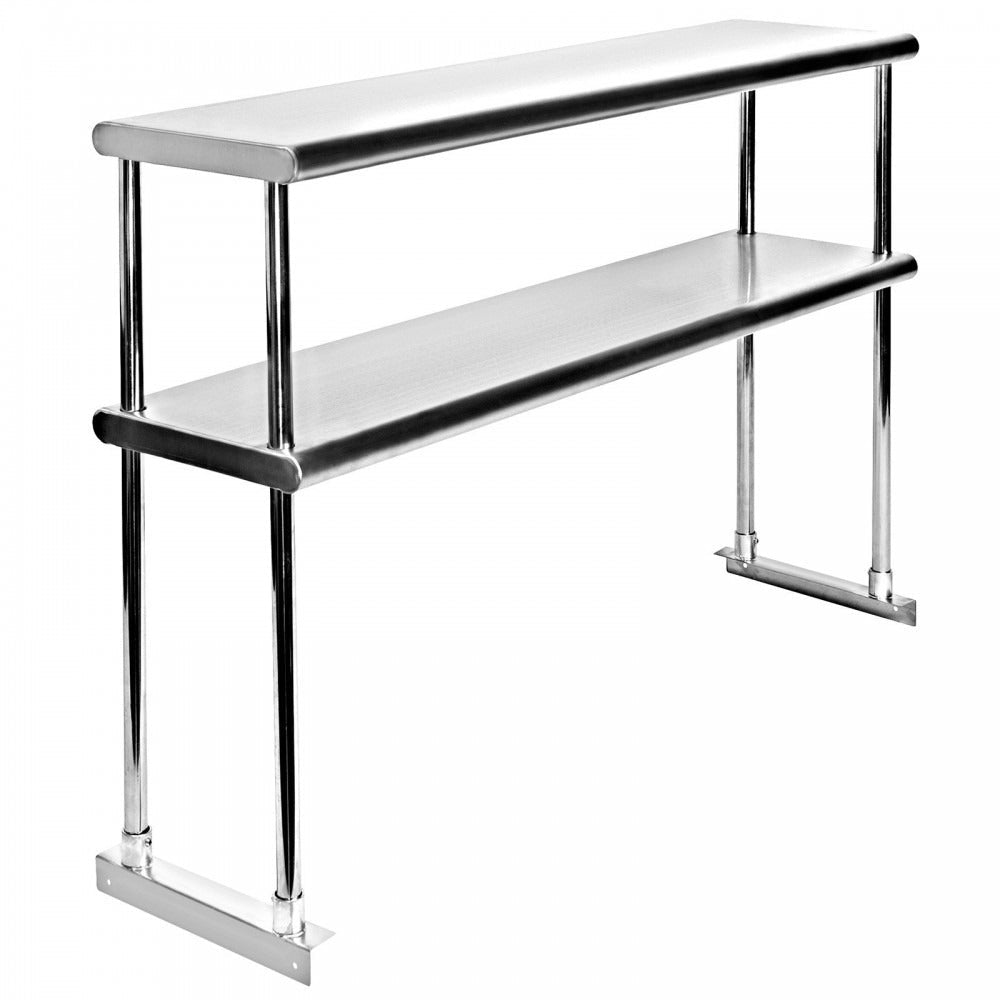 PREPLINE PDOS-1472 72" Stainless Steel Double Tier Overshelf