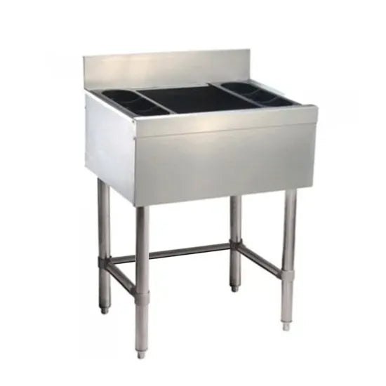 Prepline PIB183608L 18 x 36 Inches Stainless Steel Underbar Ice Bin with Bottle Holders