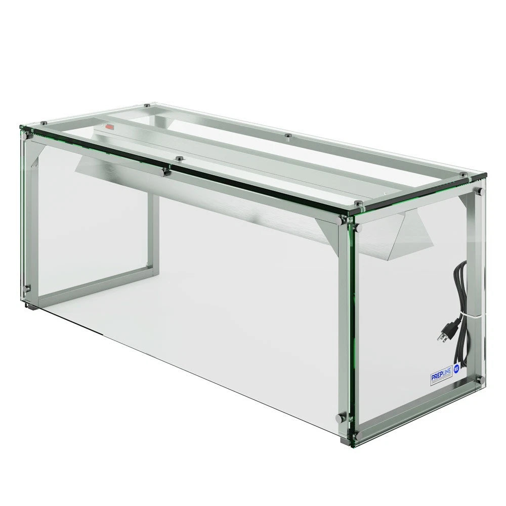 PREPLINE PSG-LT-46-S Glass Sneeze Guard with LED Lighting