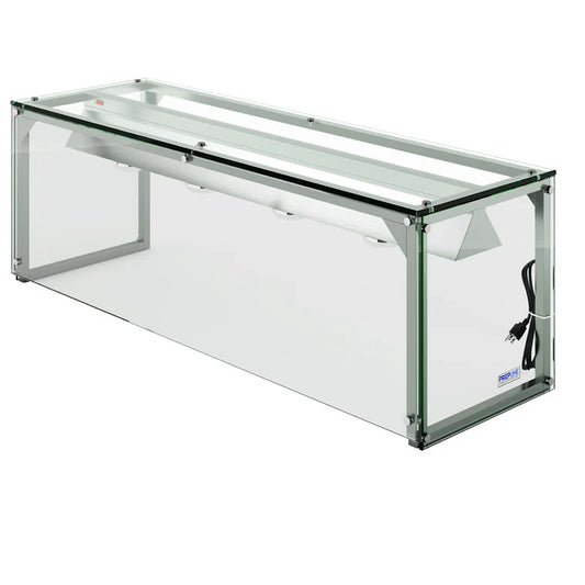 Prepline PSG-LT-60 60" Glass Sneeze Guard with Lamp Bulb for Steam Table