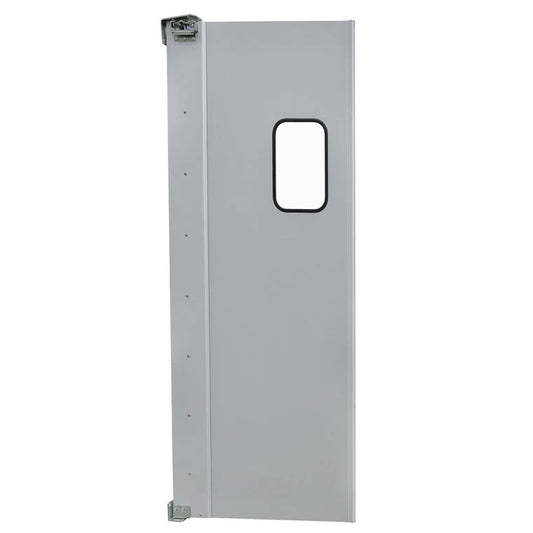Prepline PTD3084 30 x 84 Inch Single Aluminum Swinging Service Traffic Door with Window