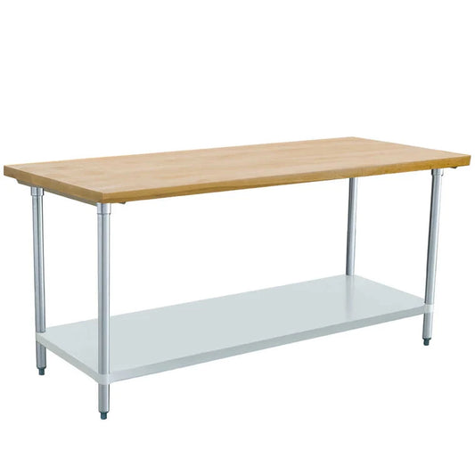 Prepline PWTG-3072 72 Inch 30 Inch Depth Stainless Steel Worktable with Undershelf