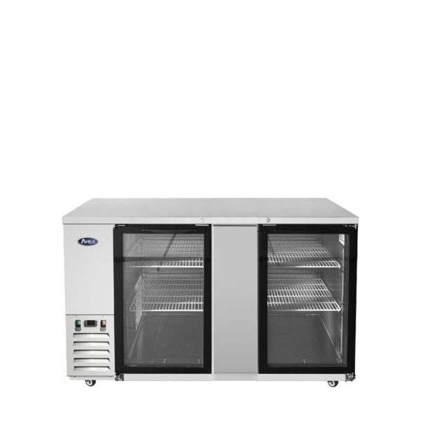 Atosa SBB69GGRAUS1 Glass Door Back Bar Cooler 69 Inch 3 Door Shallow Depth Stainless Steel Exterior