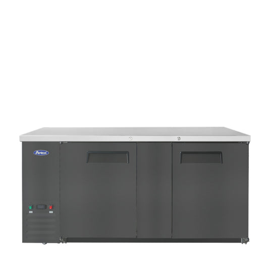 Atosa SBB69GRAUS2 Back Bar Cooler 69 Inch 3 Door Shallow Depth Black Exterior