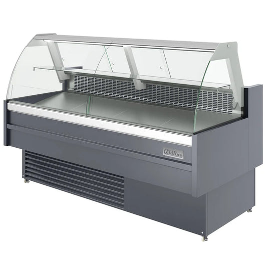 COLDLINESDC72 4.3 Cu.Ft Refrigerated Curved Glass Meat Deli Case 33°F-40°F