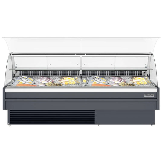 COLDLINE SDC98 6Cu.Ft Refrigerated Curved Glass Meat Deli Case 33°F-40°F