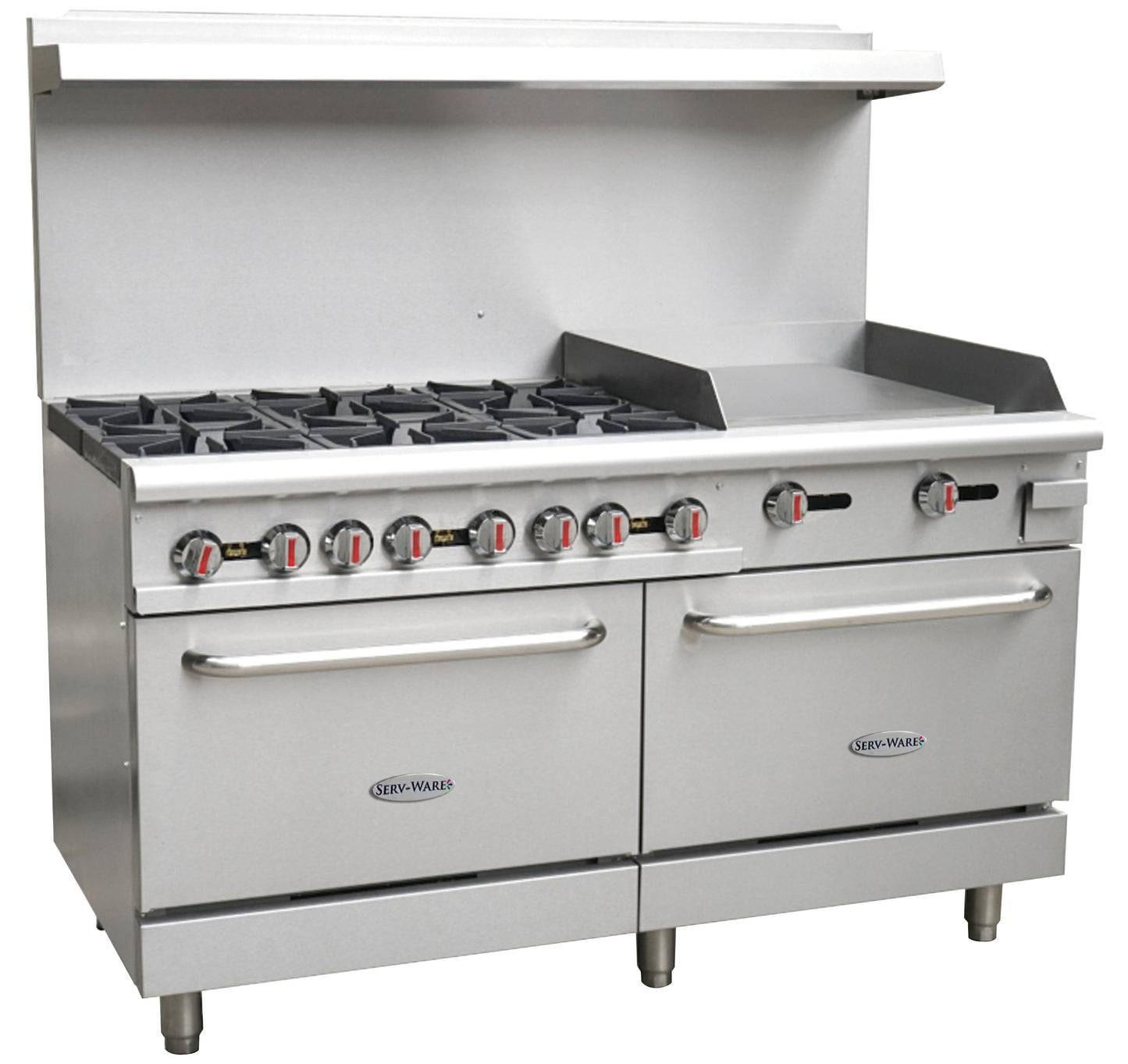 Serv-Ware SGR-6B-24G Gas Griddle 60", 6 Burner, 24" Griddle
