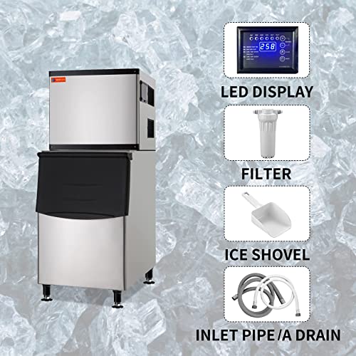 WESTLAKE SK-529 500 lbs Ice Production 375 lbs Bin Capacity Modular Ice Maker with Storage Bin
