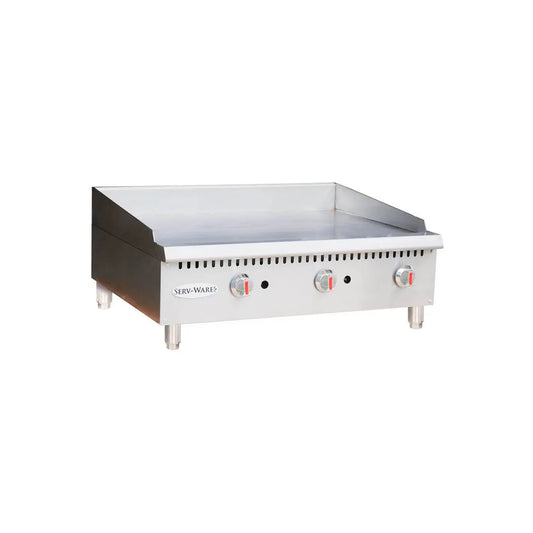Serv-Ware SMGS-36 36" Gas Countertop Griddle 90,000 BTU (3 Burners)