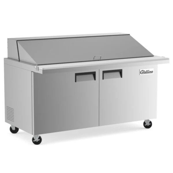 COLDLINE SMP60 17 Cu.Ft. 60-Inch 2-Section Sandwich Prep Table Refrigerator 33°F to 40°F