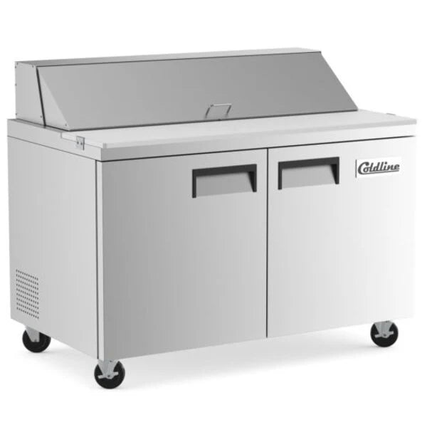 COLDLINE SP48 12 Cu.Ft. 47-Inch 2-Section Sandwich Prep Table Refrigerator 33°F to 40°F