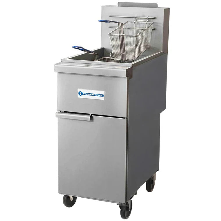 SR-F4D-LP 50 lb. Oil Gas Floor Fryer 120,000 BTU