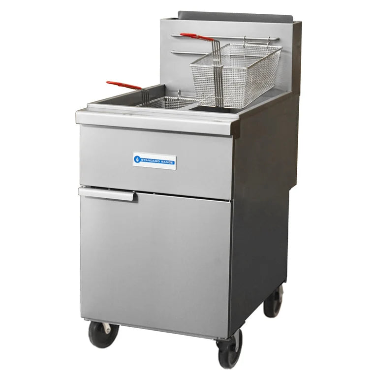 SR-F4D-NG 78 lb. Oil Gas Floor Fryer 120,000 BTU
