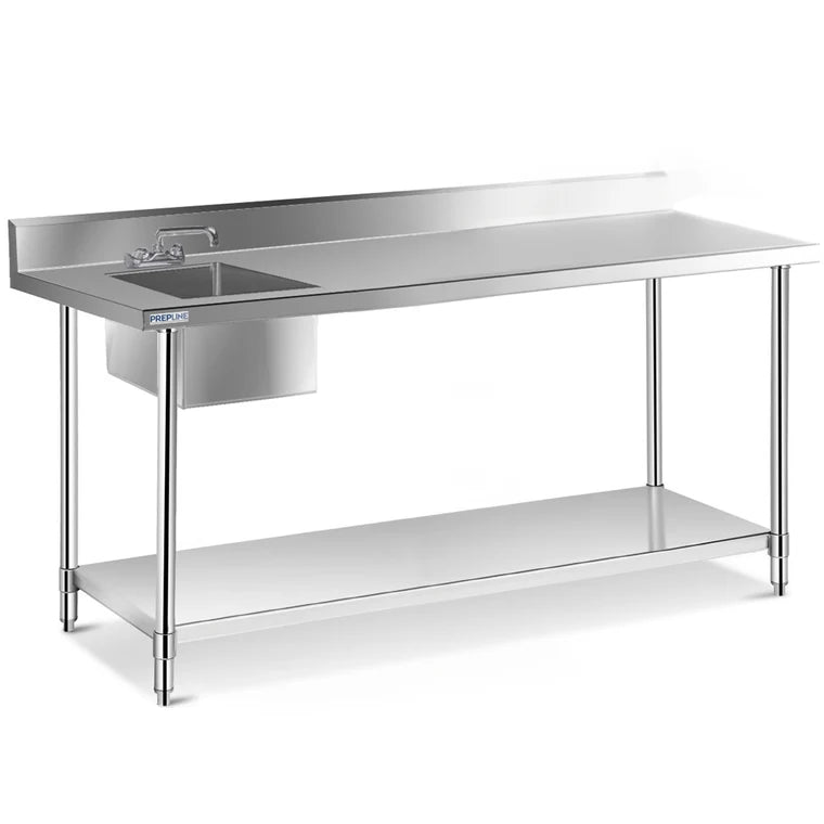 Prepline ST-3072 Stainless Steel Work Table with Sink and Faucet