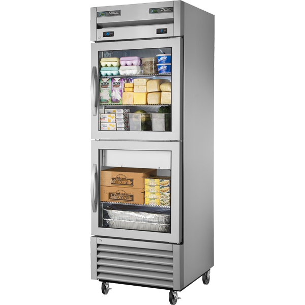 True T-23DT-G-HC FGD01 Dual-Temp Refrigerator/Freezer, Glass Door
