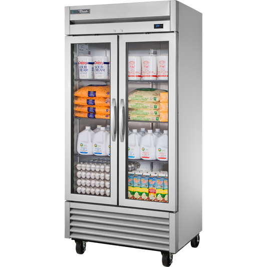 True T-35G-HC FGD01 Reach-In Refrigerator, Glass Door, 35 cu.ft.