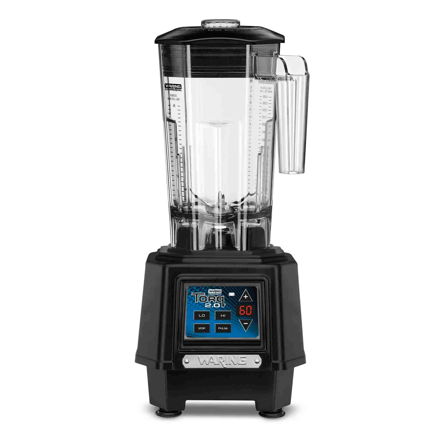 Waring TBB160 Torq 2.0 Commercial Blender with 48 oz. Stackable Copolyester Container and Electronic Touchpad Timer - 120V, 2 HP