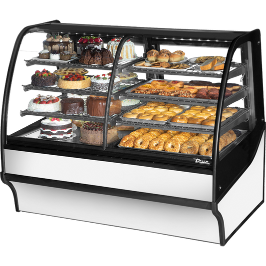 True TDM-DZ-59-GE/GE-S-W Display Merchandiser, Dual Zone, 59", Stainless/White