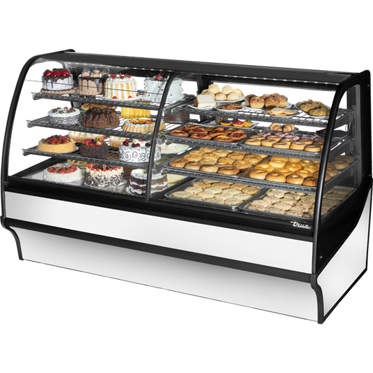 True TDM-DZ-77-GE/GE-S-W Display Merchandiser, Dual Zone, 77", Stainless/White