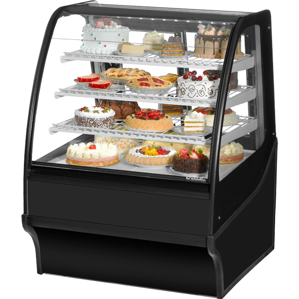 True TDM-R-36-GE/GE-B-W Refrigerated Display Merchandiser, 36", Black/White