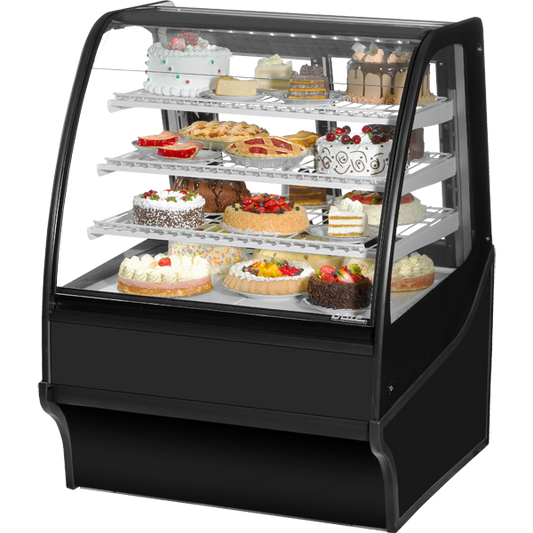 True TDM-R-36-GE/GE-B-W Refrigerated Display Merchandiser, 36", Black/White