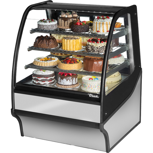 True TDM-R-36-GE/GE-S-S Refrigerated Display Merchandiser, 36", Stainless
