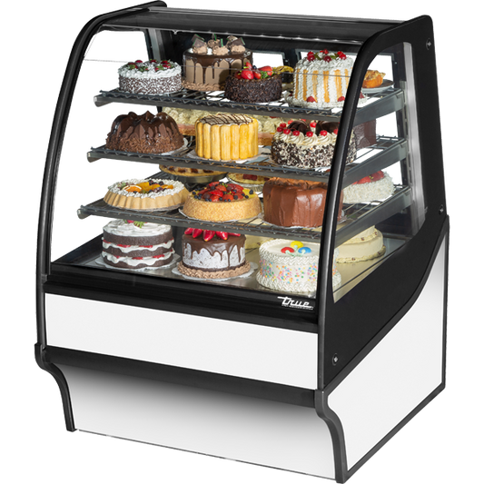 True TDM-R-36-GE/GE-S-W Refrigerated Display Merchandiser, 36", Stainless/White