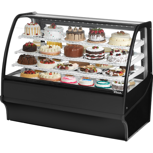 True TDM-R-59-GE/GE-B-W Refrigerated Display Merchandiser, 59", Black/White