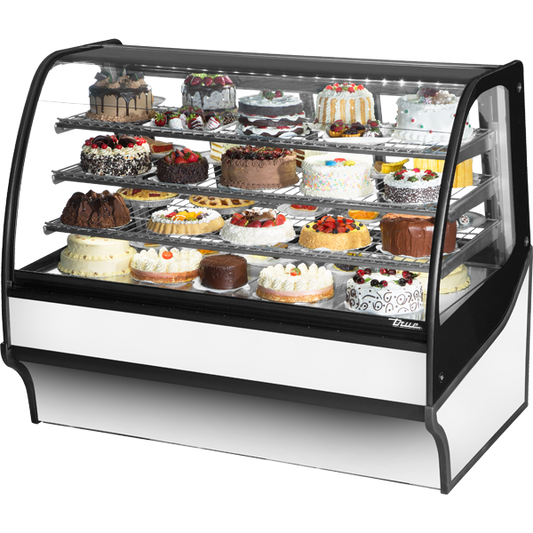 True TDM-R-59-GE/GE-S-W Refrigerated Display Merchandiser, 59", Stainless/White