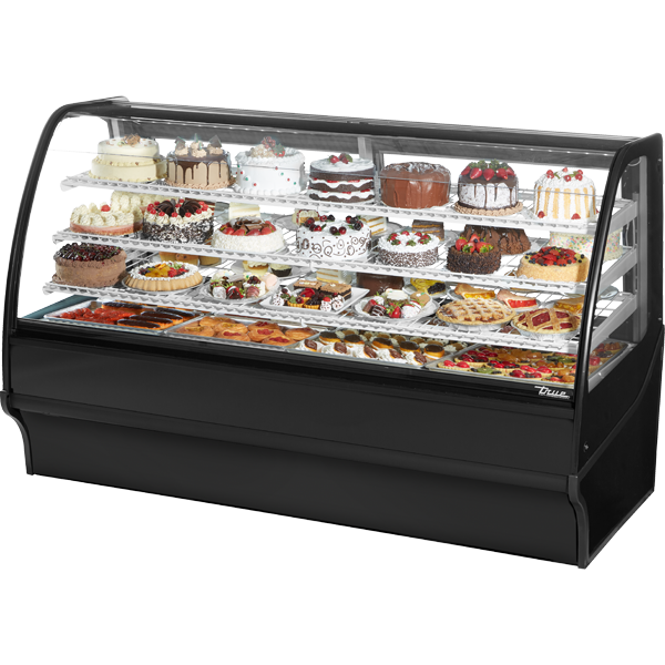 True TDM-R-77-GE/GE-B-W Refrigerated Display Merchandiser, 77", Black/White