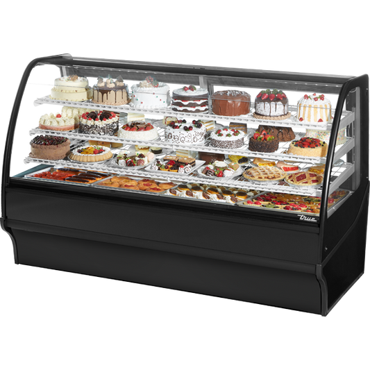 True TDM-R-77-GE/GE-B-W Refrigerated Display Merchandiser, 77", Black/White
