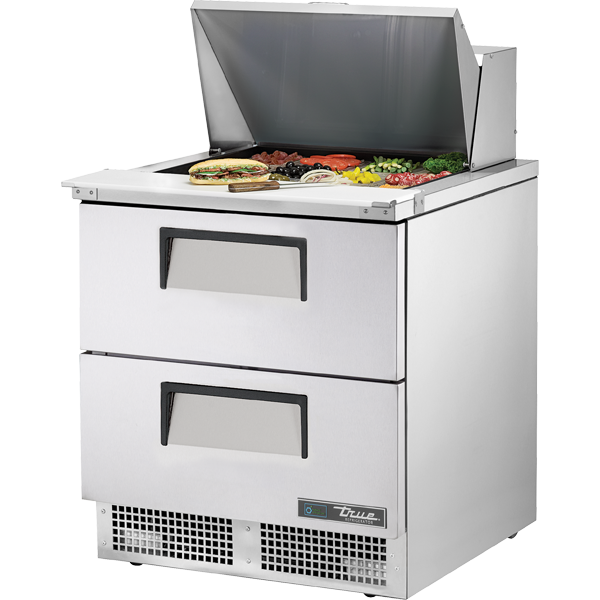 True TFP-32-12M-D-2-HC Prep Table, 32", 12-Pan, 2 Drawers
