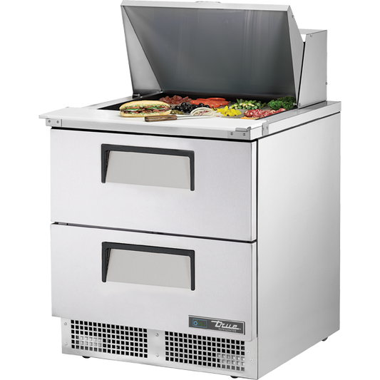 True TFP-32-12M-D-2-HC Prep Table, 32", 12-Pan, 2 Drawers