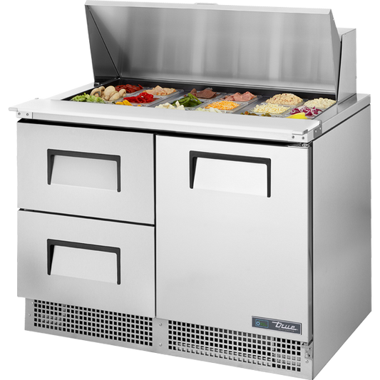 True TFP-48-18M-D-2-HC Prep Table, 48", 18-Pan, 2 Drawers
