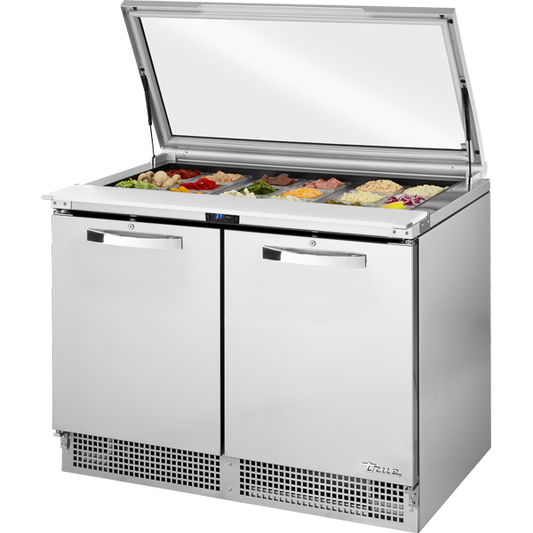 True TFP-48-18M-FGLID-HC SPEC3 Prep Table, 48", 18-Pan, Glass Lid, Spec Package