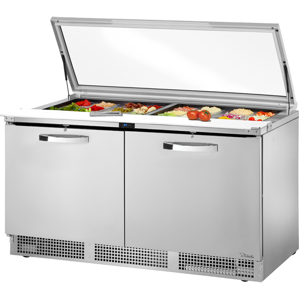 True TFP-64-24M-FGLID-HC SPEC3 Prep Table, 64", 24-Pan, Glass Lid, Spec Package