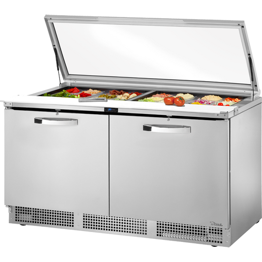 True TFP-64-24M-FGLID-HC SPEC3 Prep Table, 64", 24-Pan, Glass Lid, Spec Package
