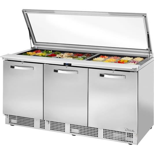 True TFP-72-30M-FGLID-HC SPEC3 Prep Table, 72", 30-Pan, Glass Lid, Spec Package