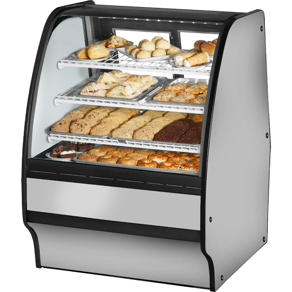 True TGM-DC-36-SC/SC-S-W Glass Door Merchandiser, Dry Case, 36", Stainless/White