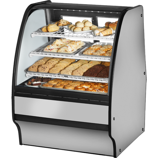 True TGM-DC-36-SC/SC-S-W Glass Door Merchandiser, Dry Case, 36", Stainless/White