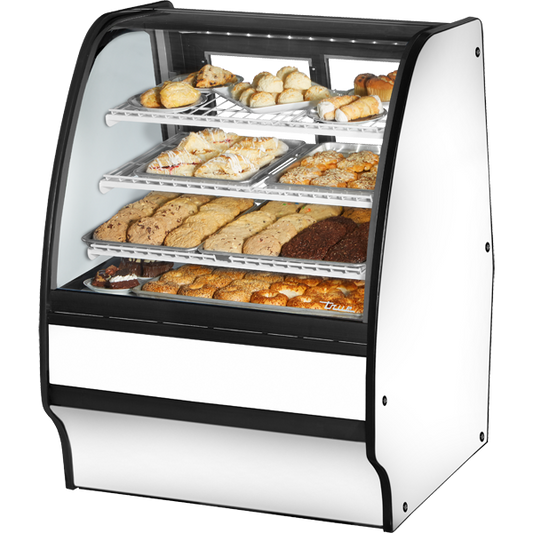 True TGM-DC-36-SC/SC-W-W Glass Door Merchandiser, Dry Case, 36", White