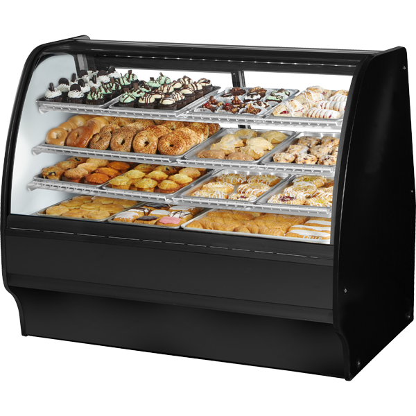 True TGM-DC-59-SC/SC-B-W Glass Door Merchandiser, Dry Case, 59", Black/White