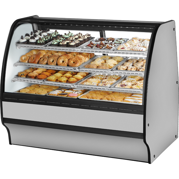 True TGM-DC-59-SC/SC-S-W Glass Door Merchandiser, Dry Case, 59", Stainless/White